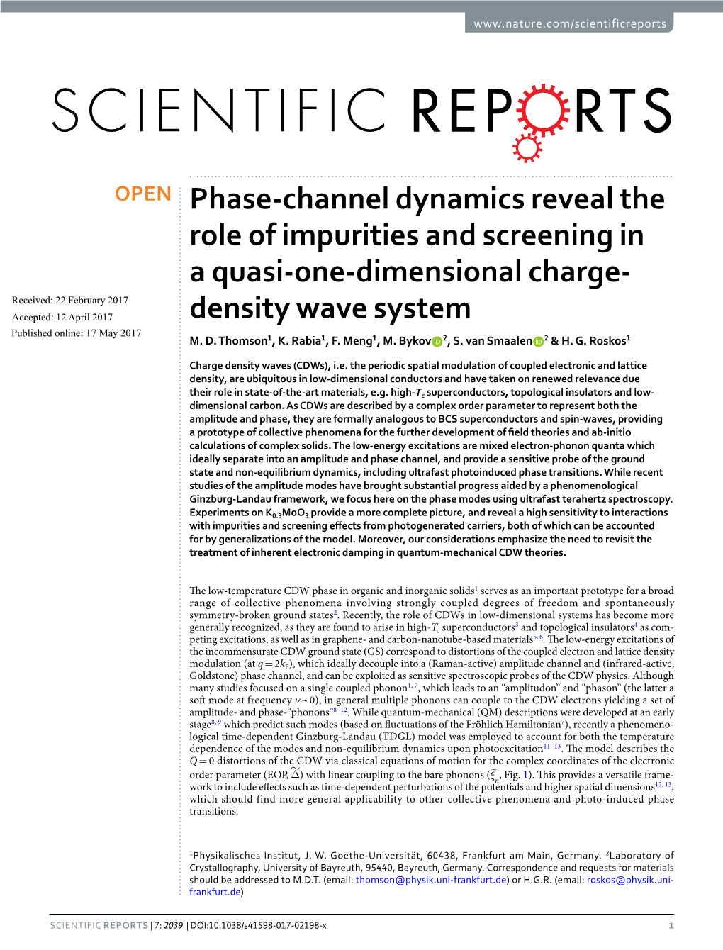 Phase-Channel Dynamics Reveal the Role of Impurities and Screening in A