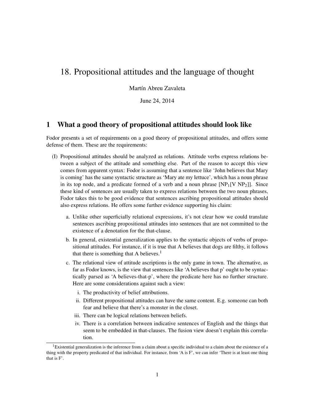 18. Propositional Attitudes and the Language of Thought