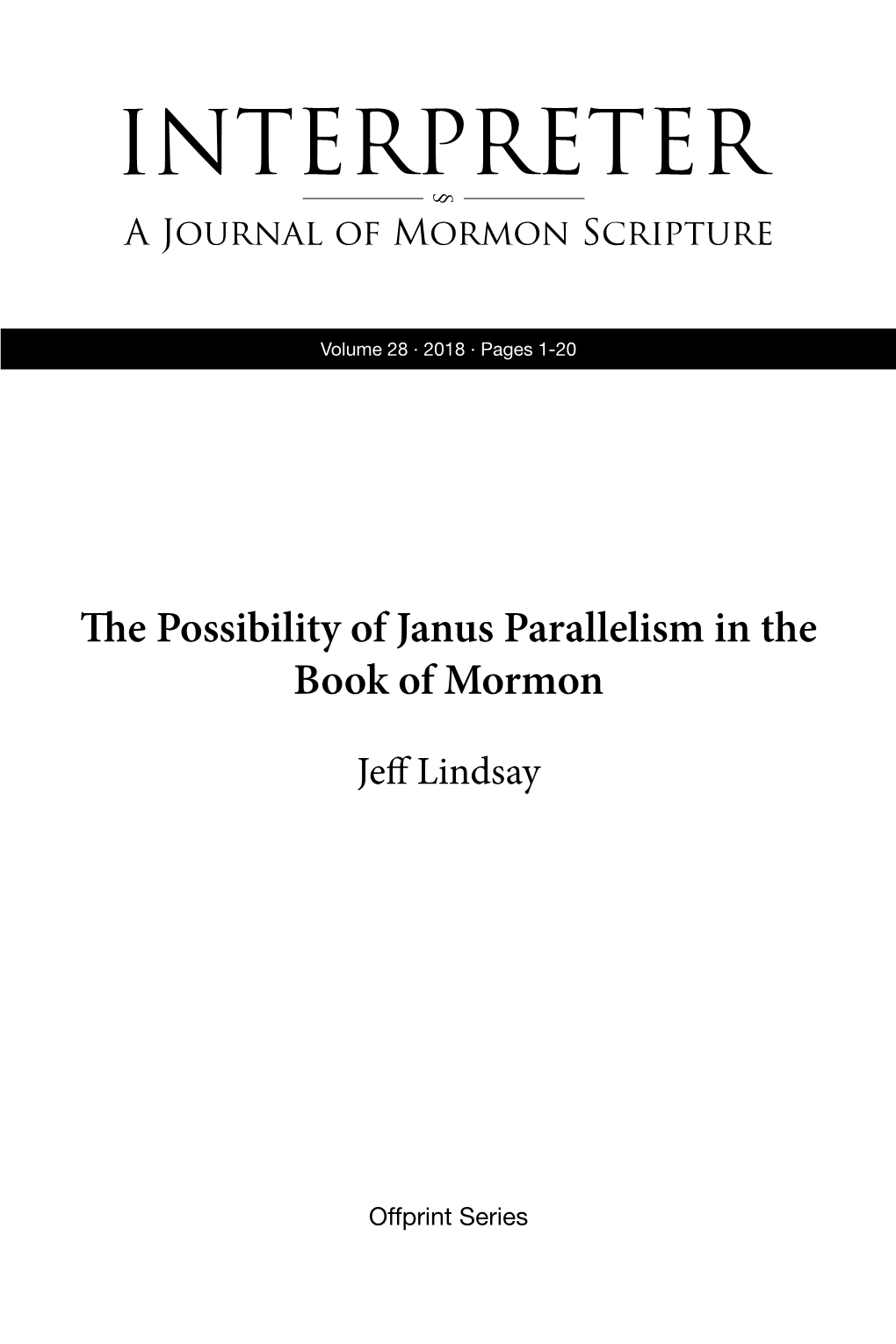 The Possibility of Janus Parallelism in the Book of Mormon