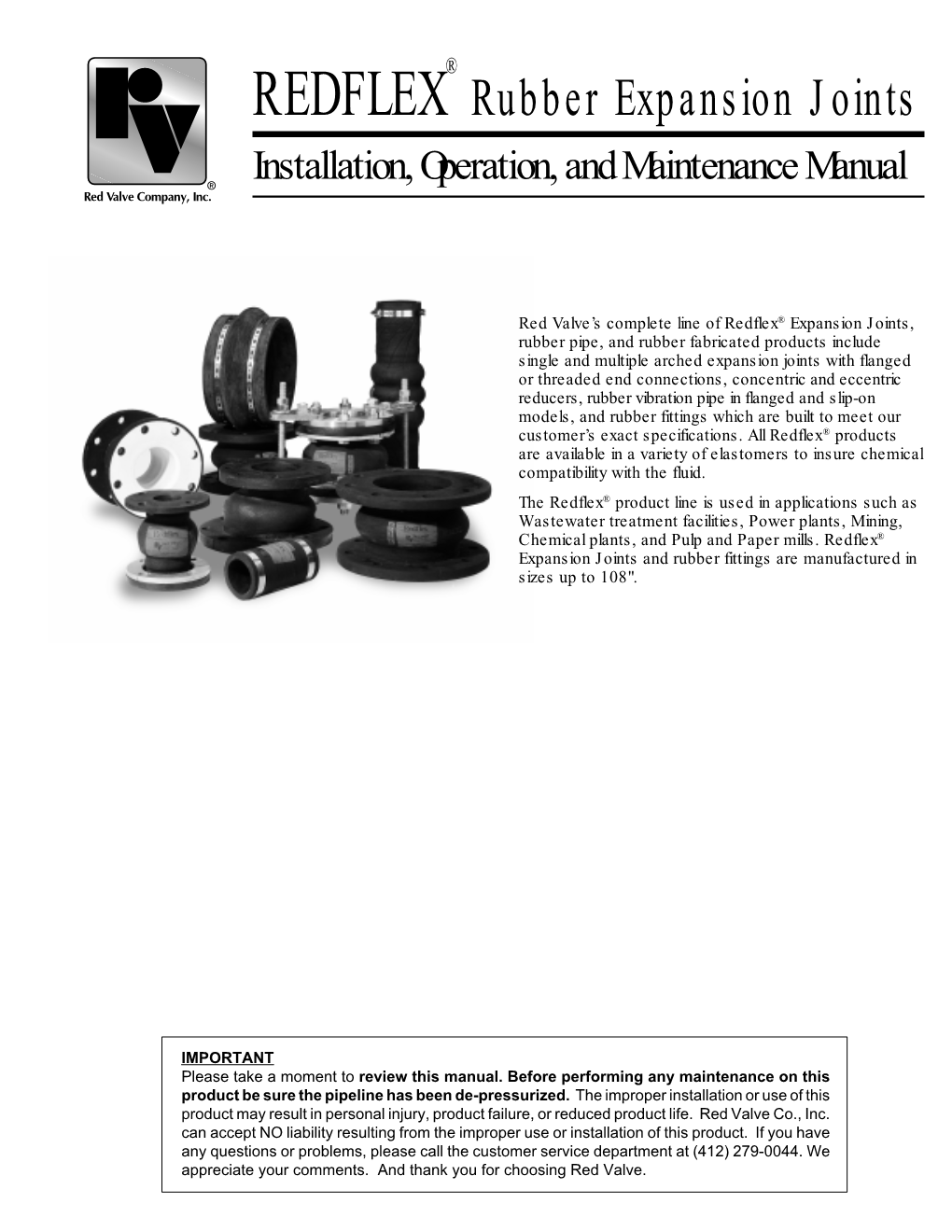 Rubber Expansion Joints Installation, Operation, and Maintenance Manual