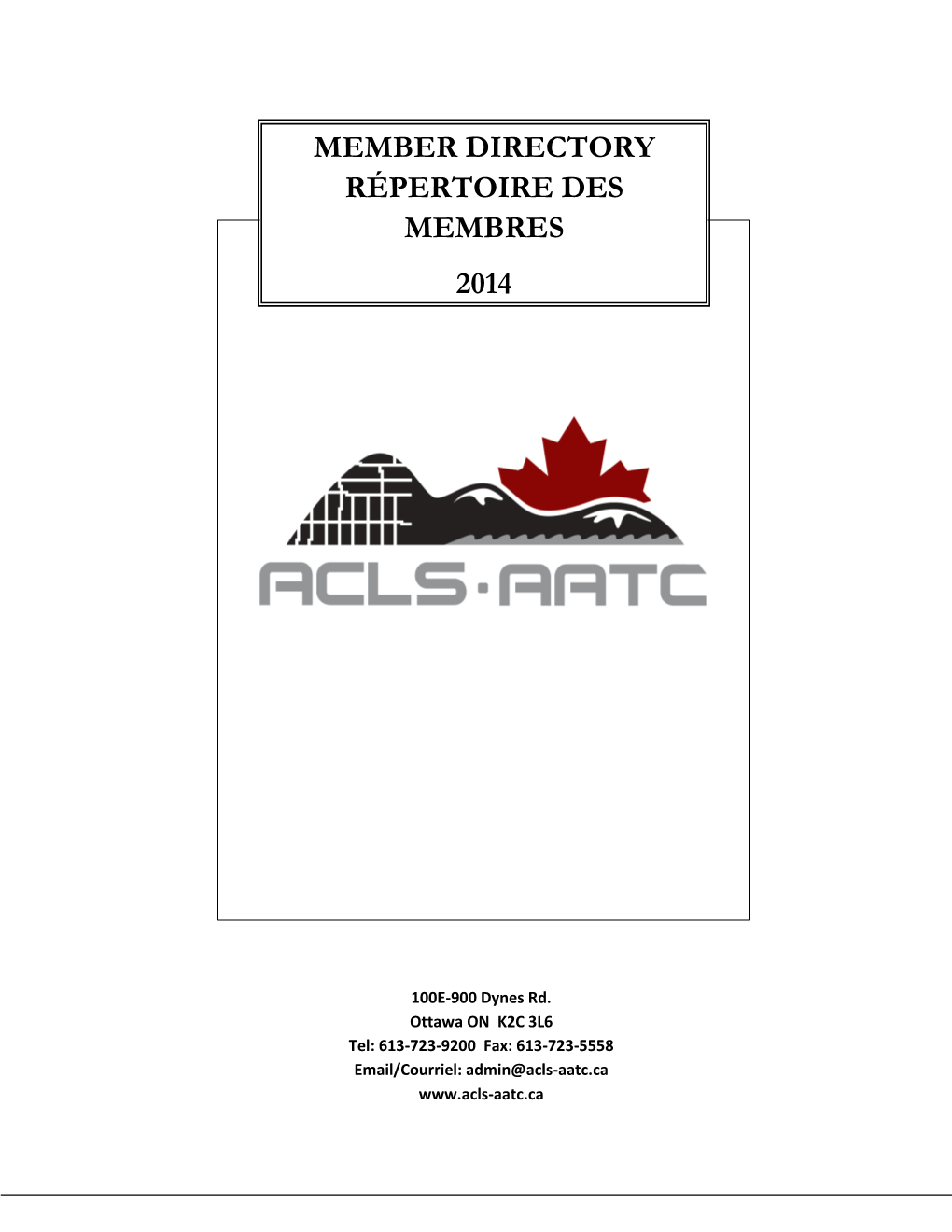 Member Directory Répertoire Des Membres 2014