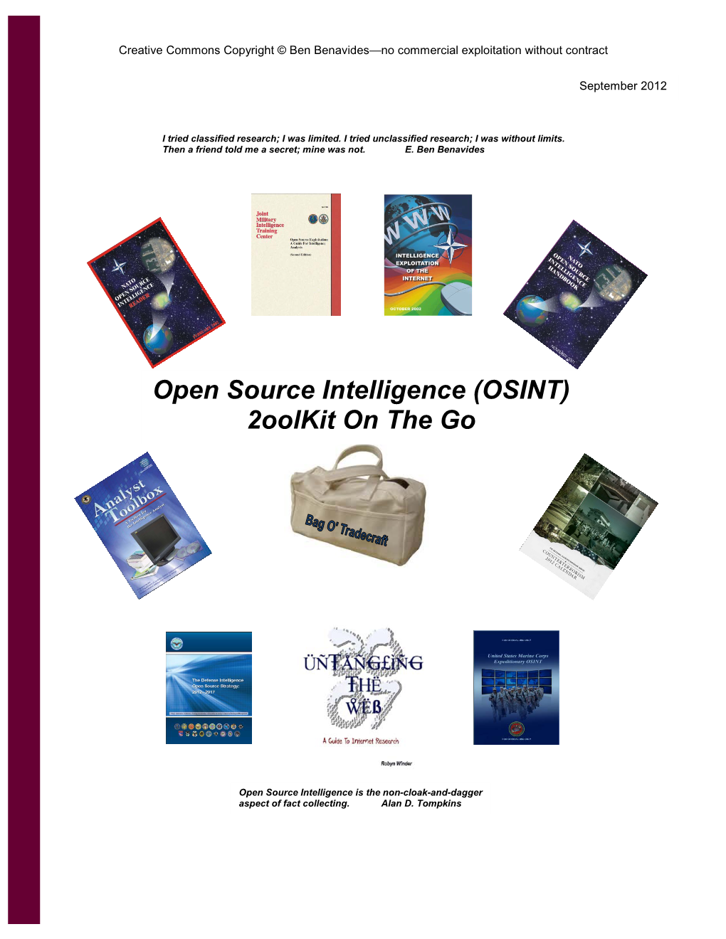 Open Source Intelligence (OSINT) 2Oolkit on the Go