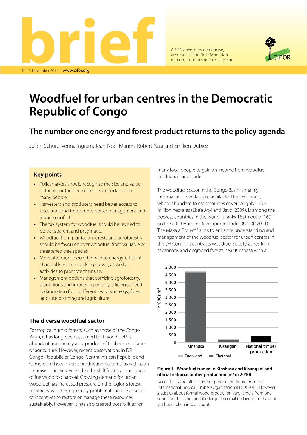 Woodfuel for Urban Centres in the Democratic Republic of Congo