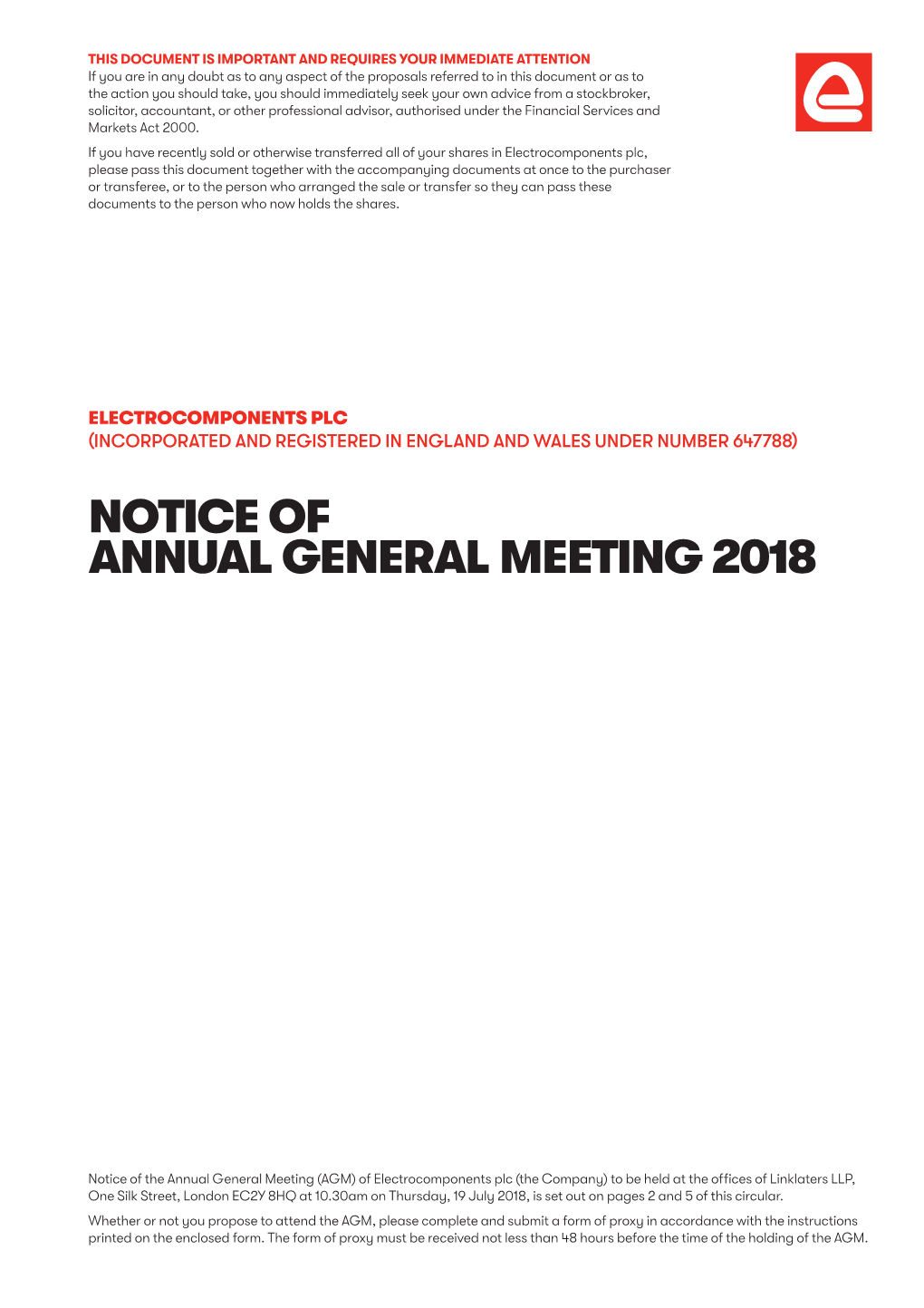 Notice of Meeting