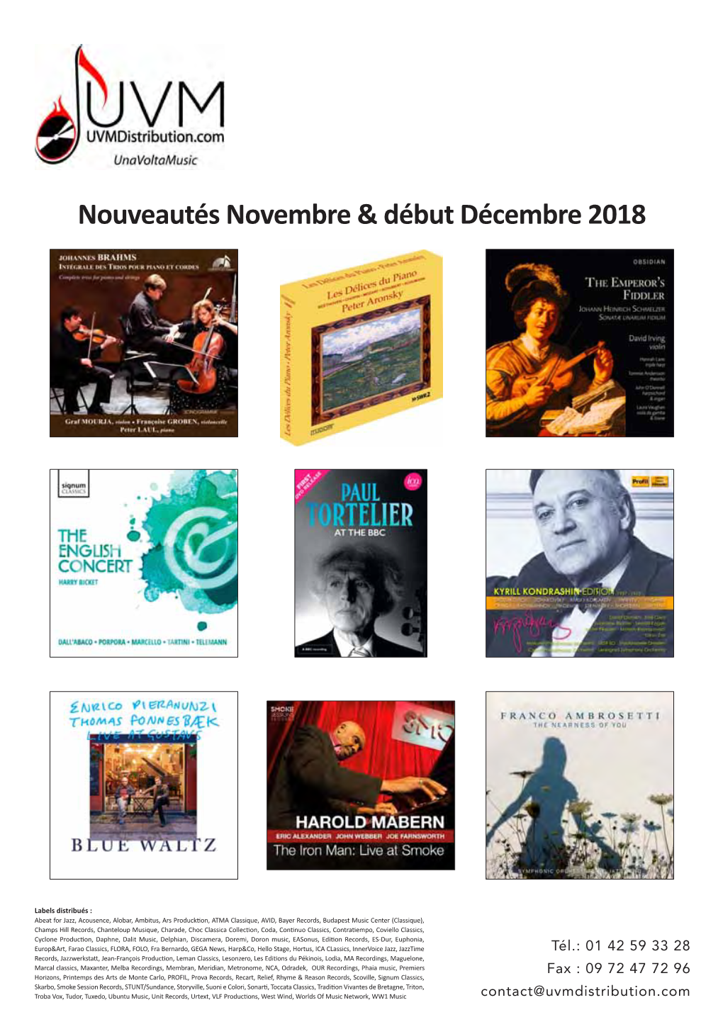 UVM Distribution Novembre & Decembre 2018