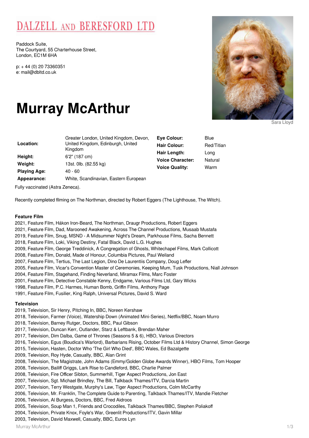 Murray Mcarthur Sara Lloyd