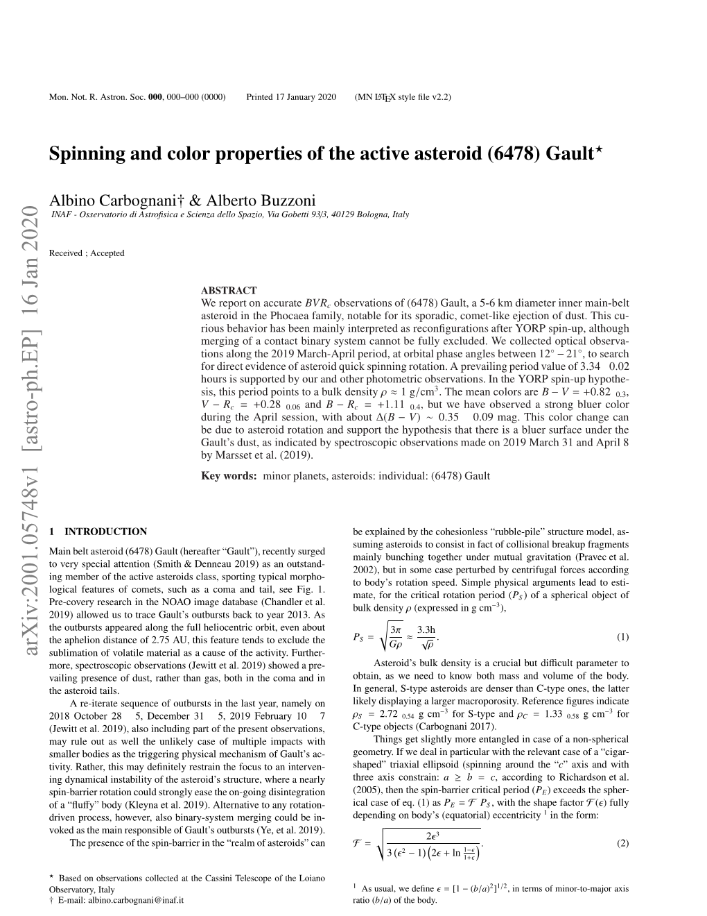 Spinning and Color Properties of the Active Asteroid (6478) Gault