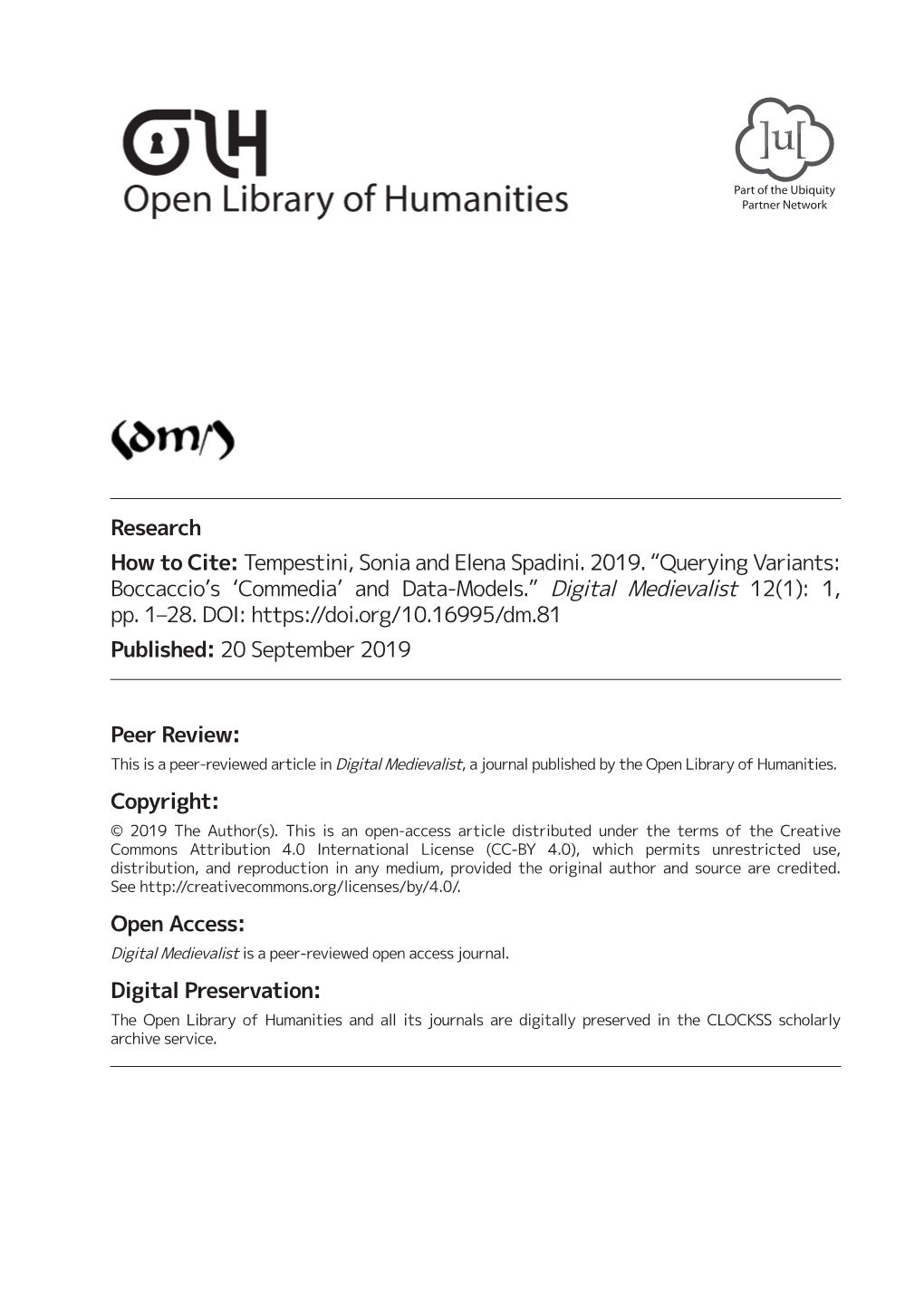 Querying Variants: Boccaccio's 'Commedia' and Data-Models