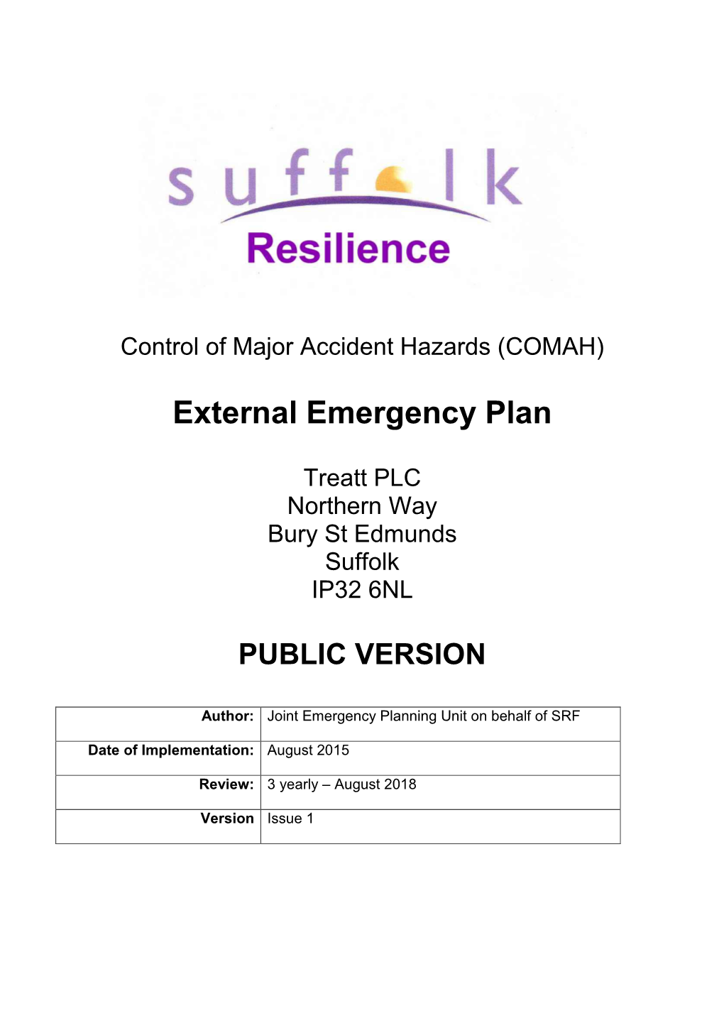 External Emergency Plan