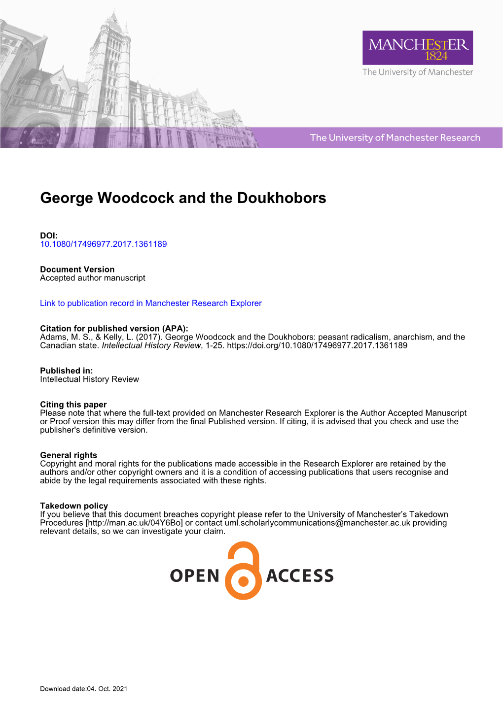 George Woodcock and the Doukhobors