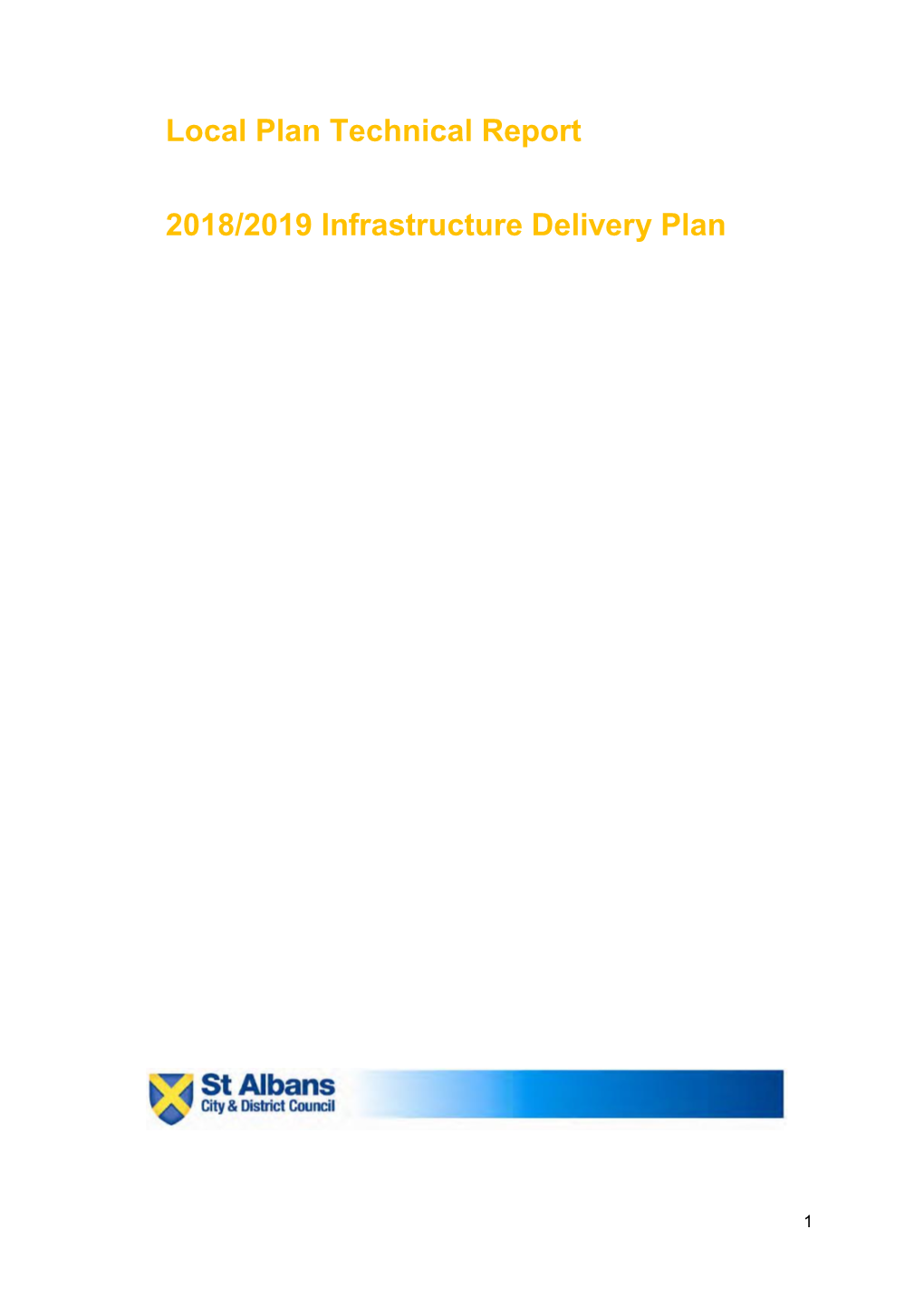 INFR 001 2018-2019 Infrastructure Delivery Plan