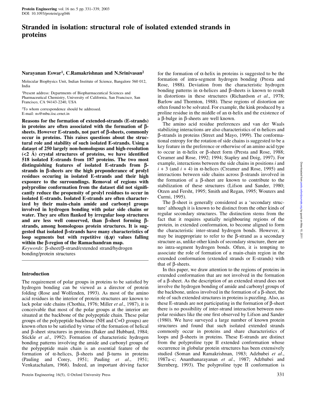 Structural Role of Isolated Extended Strands in Proteins