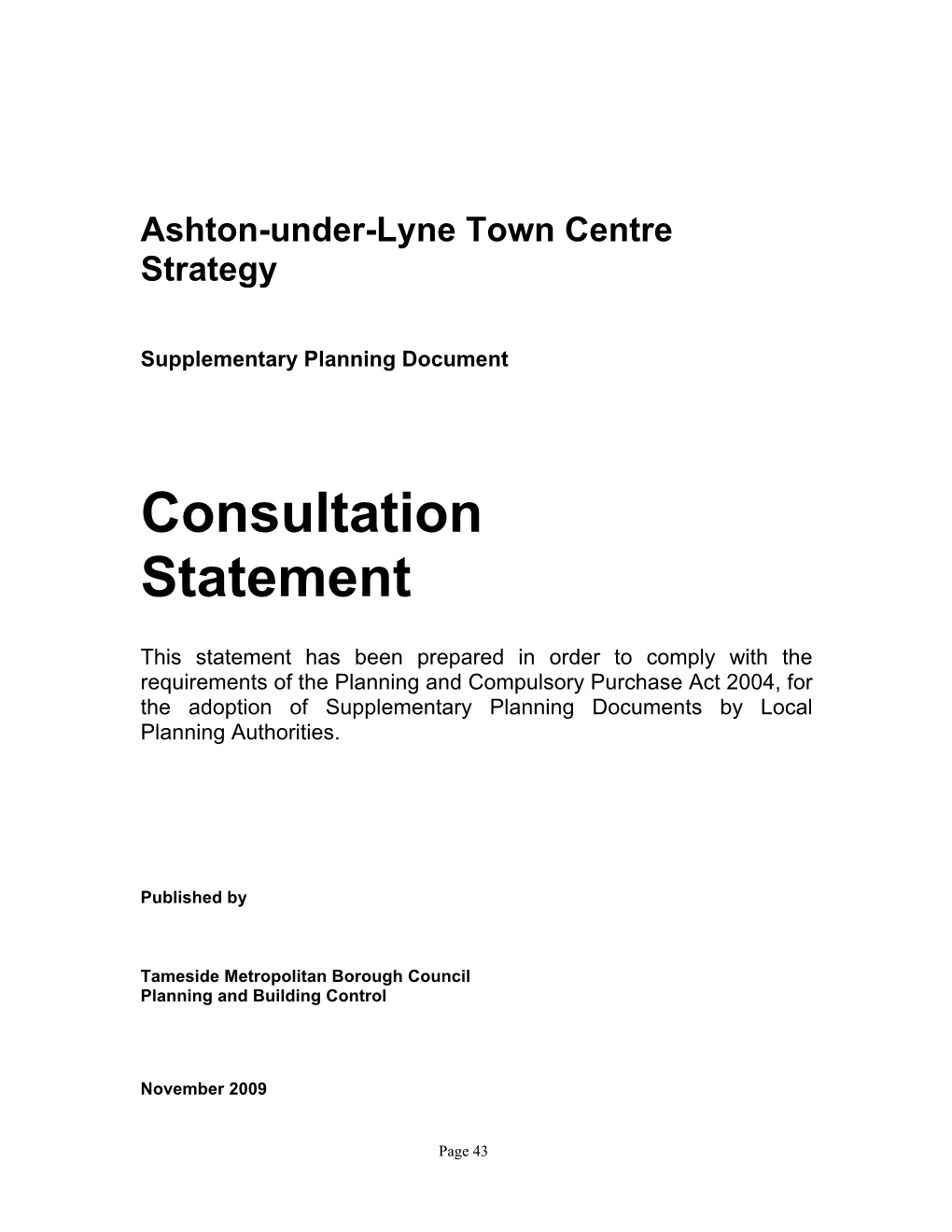 Ashton-Under-Lyne Town Centre Strategy