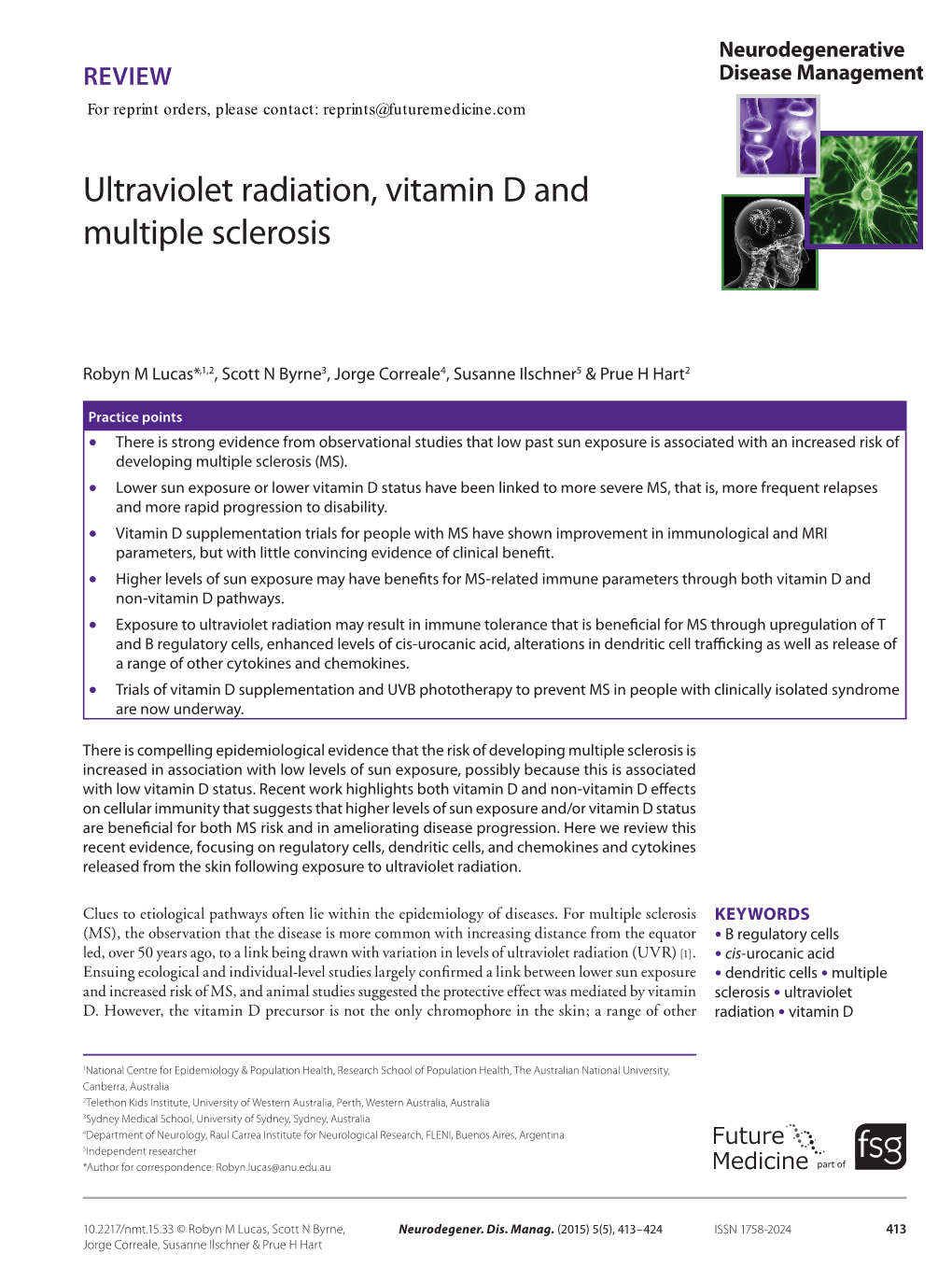 Ultraviolet Radiation, Vitamin D and Multiple Sclerosis