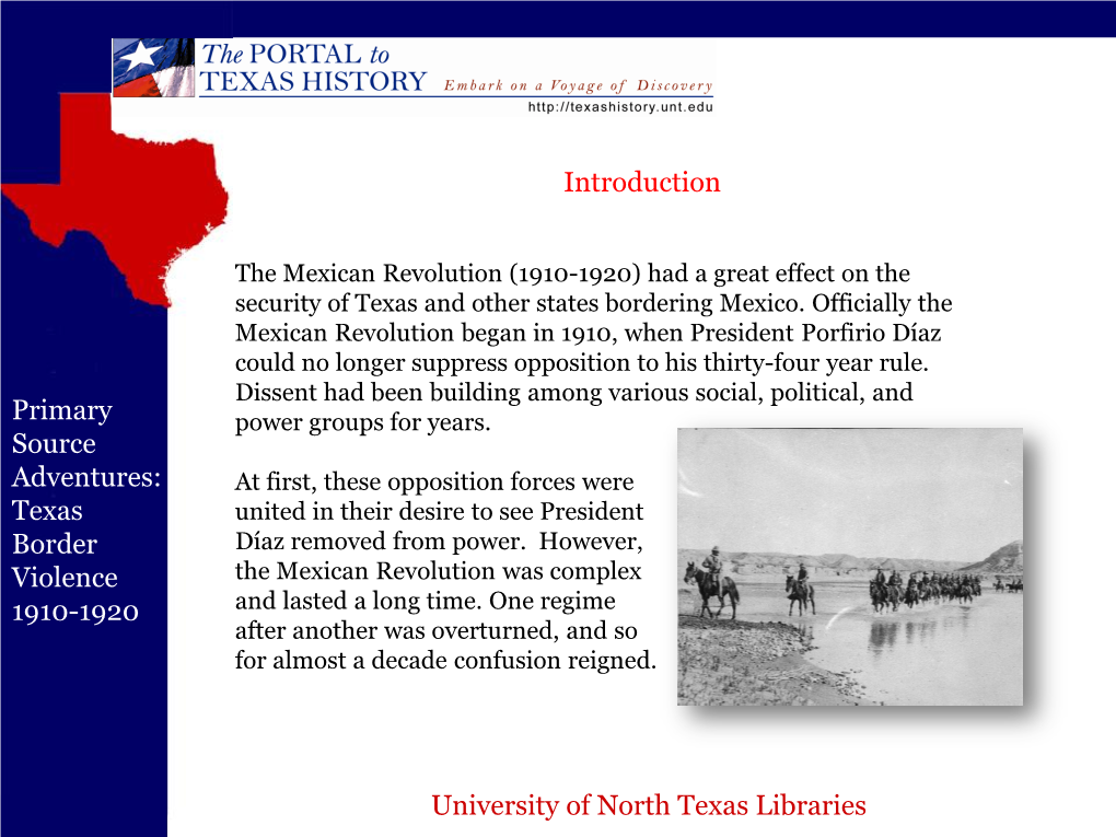 Texas Border Violence 1910-1920 Introduction