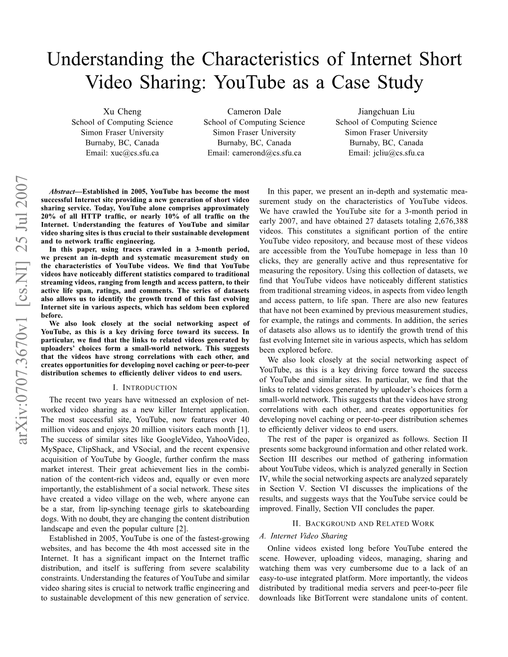 Understanding the Characteristics of Internet Short Video Sharing