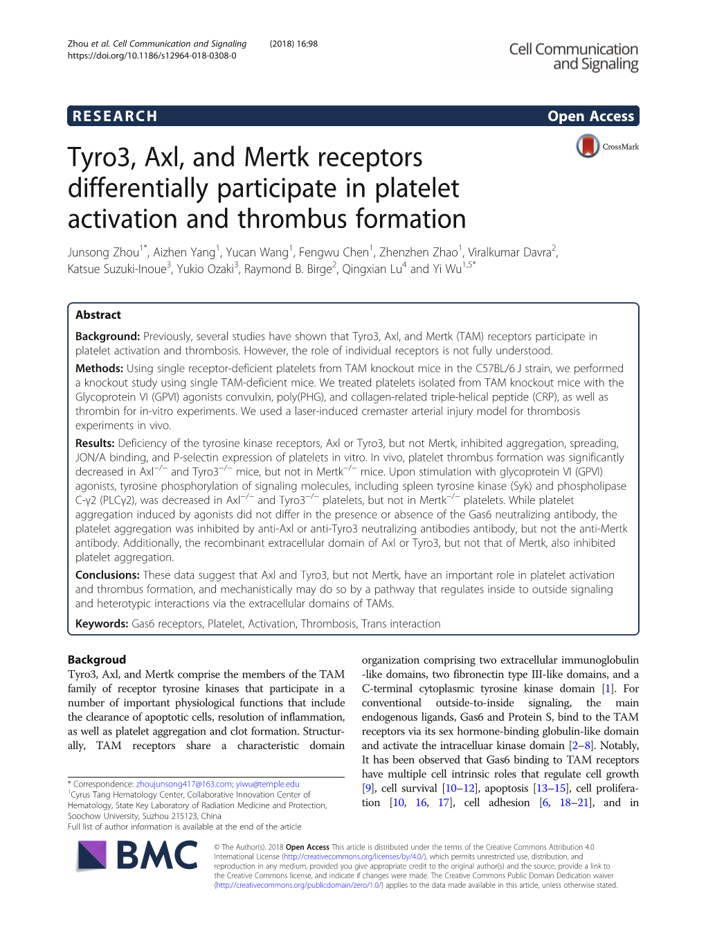 Tyro3, Axl, and Mertk Receptors Differentially Participate in Platelet