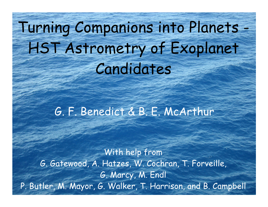 Turning Companions Into Planets - HST Astrometry of Exoplanet Candidates