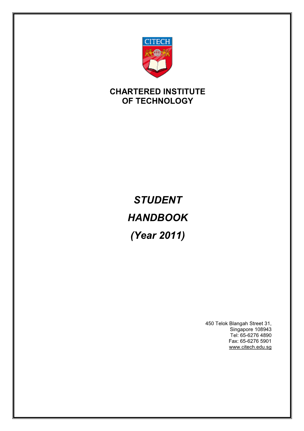 STUDENT HANDBOOK (Year 2011)