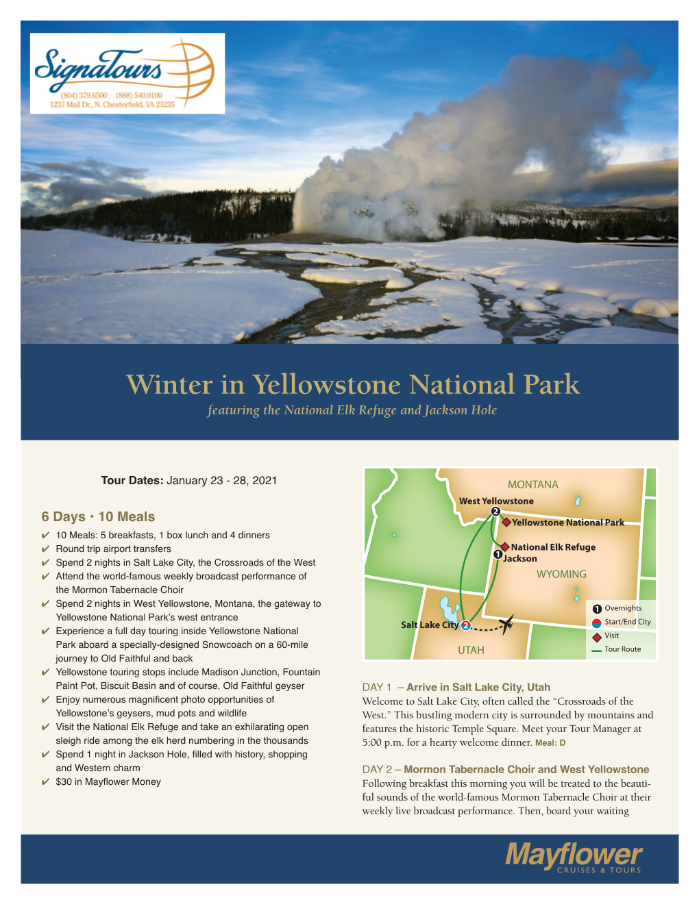 Winter in Yellowstone National Park Featuring the National Elk Refuge and Jackson Hole