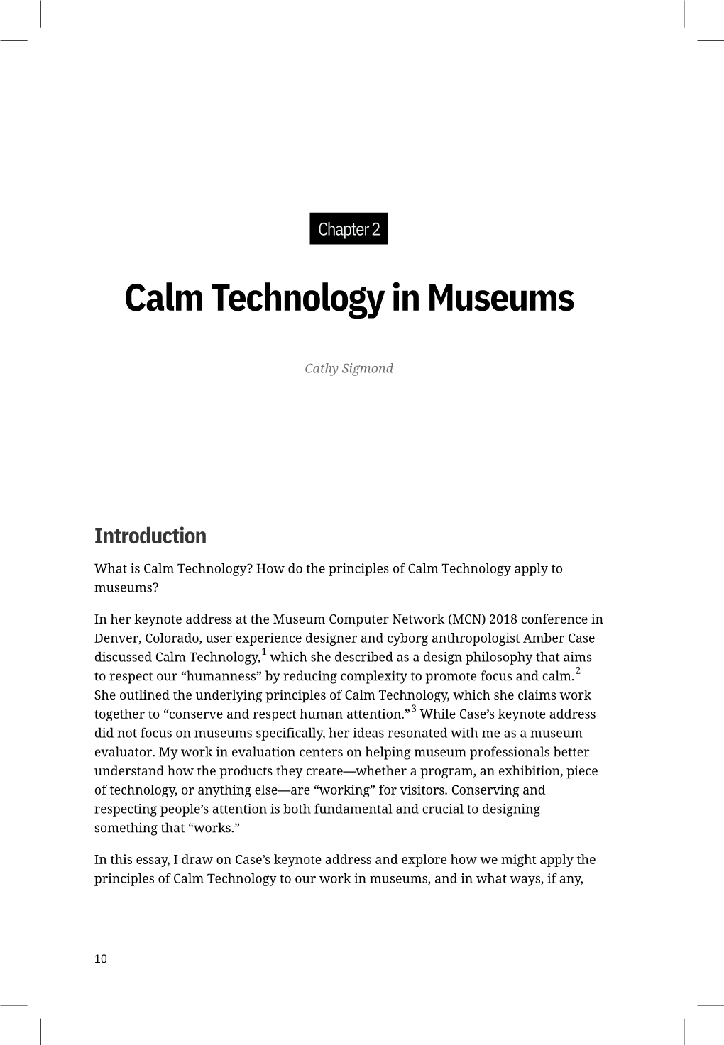 Calm Technology in Museums