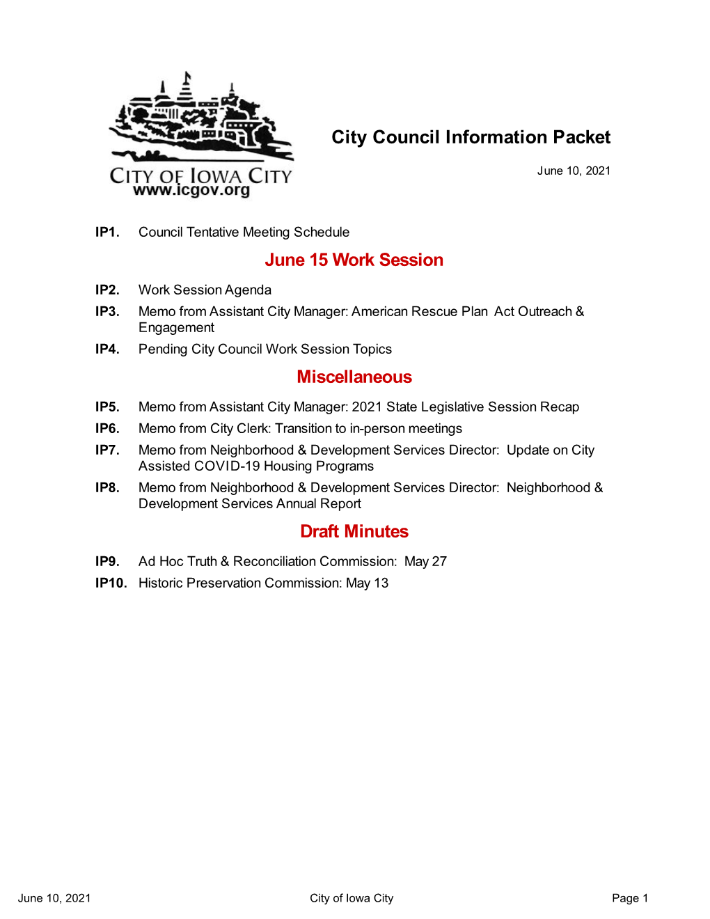 City Council Information Packet