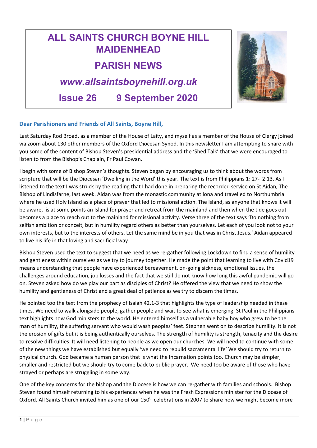 All Saints Church Boyne Hill Maidenhead Parish News