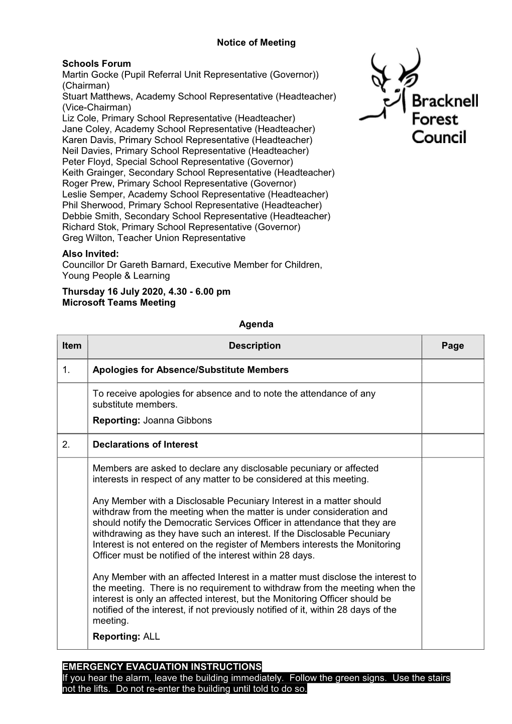 (Public Pack)Agenda Document for Schools Forum, 16/07/2020 16:30