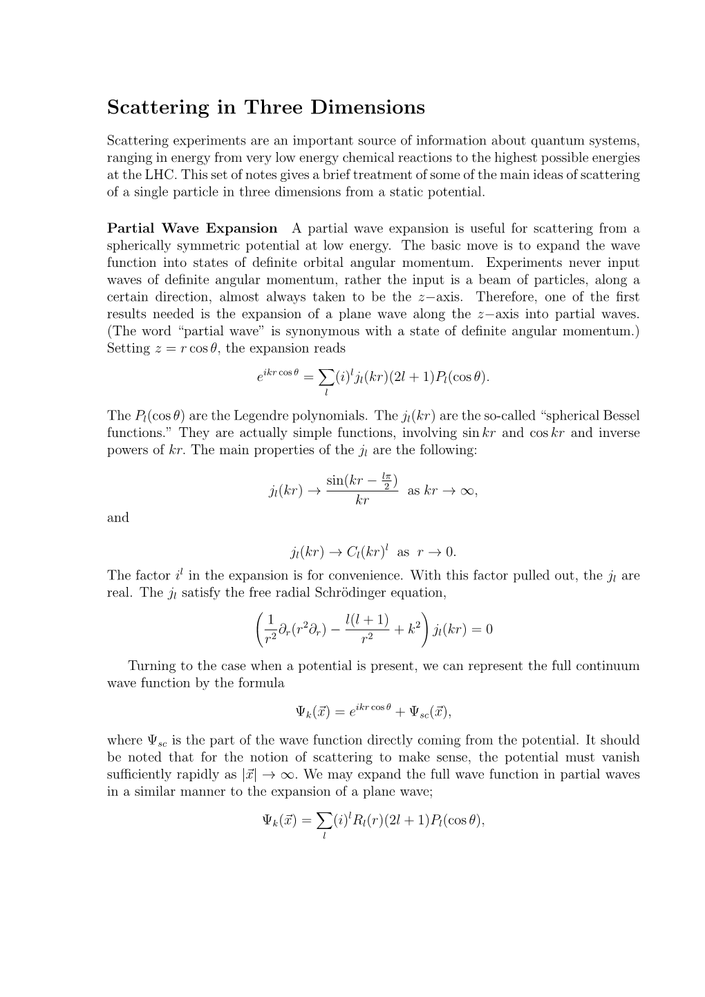 Scattering in Three Dimensions