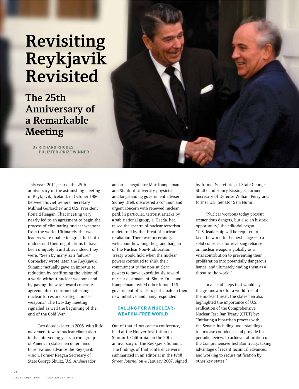 Revisiting Reykjavik Revisited the 25Th Anniversary of a Remarkable Meeting