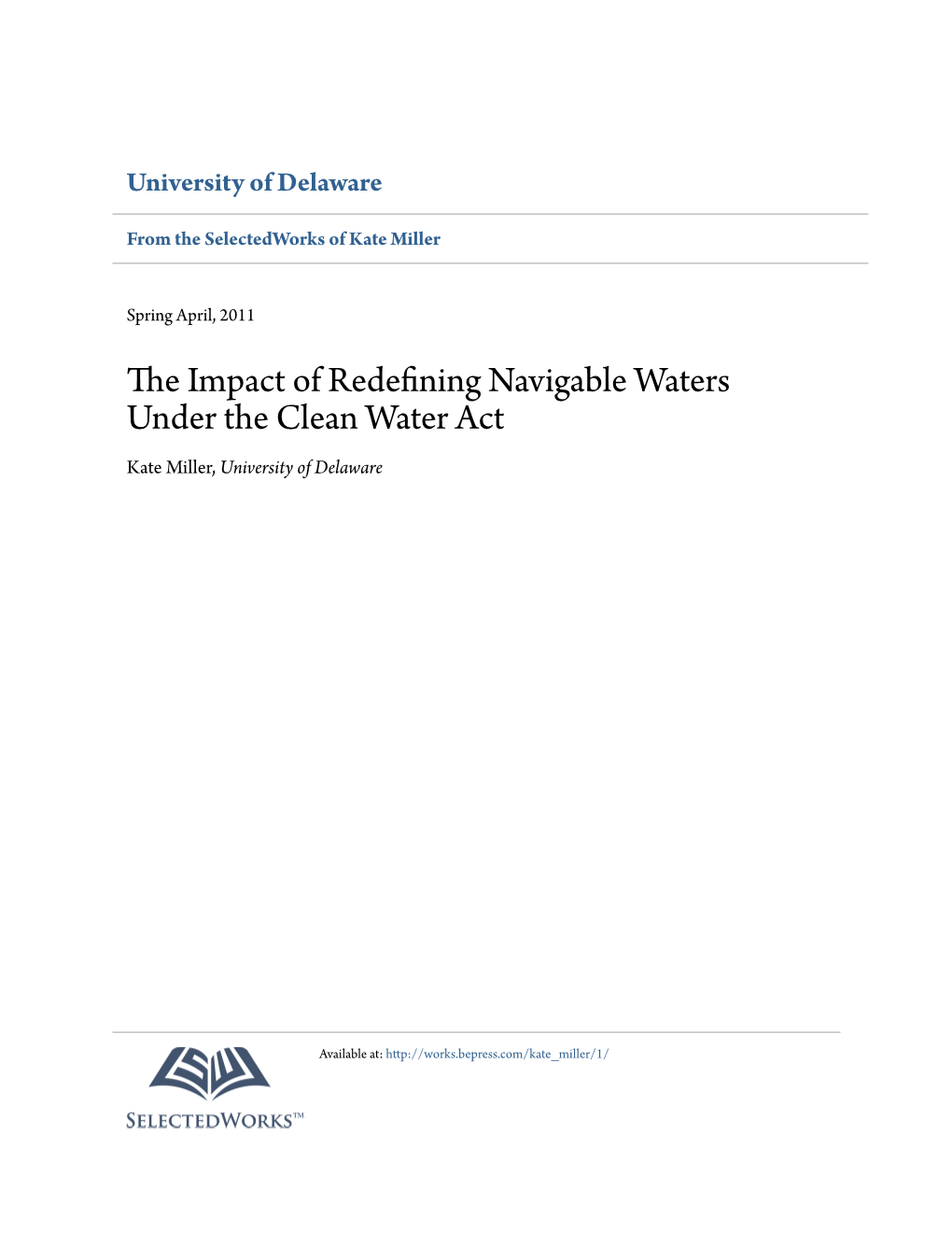 The Impact of Redefining Navigable Waters Under the Clean Water