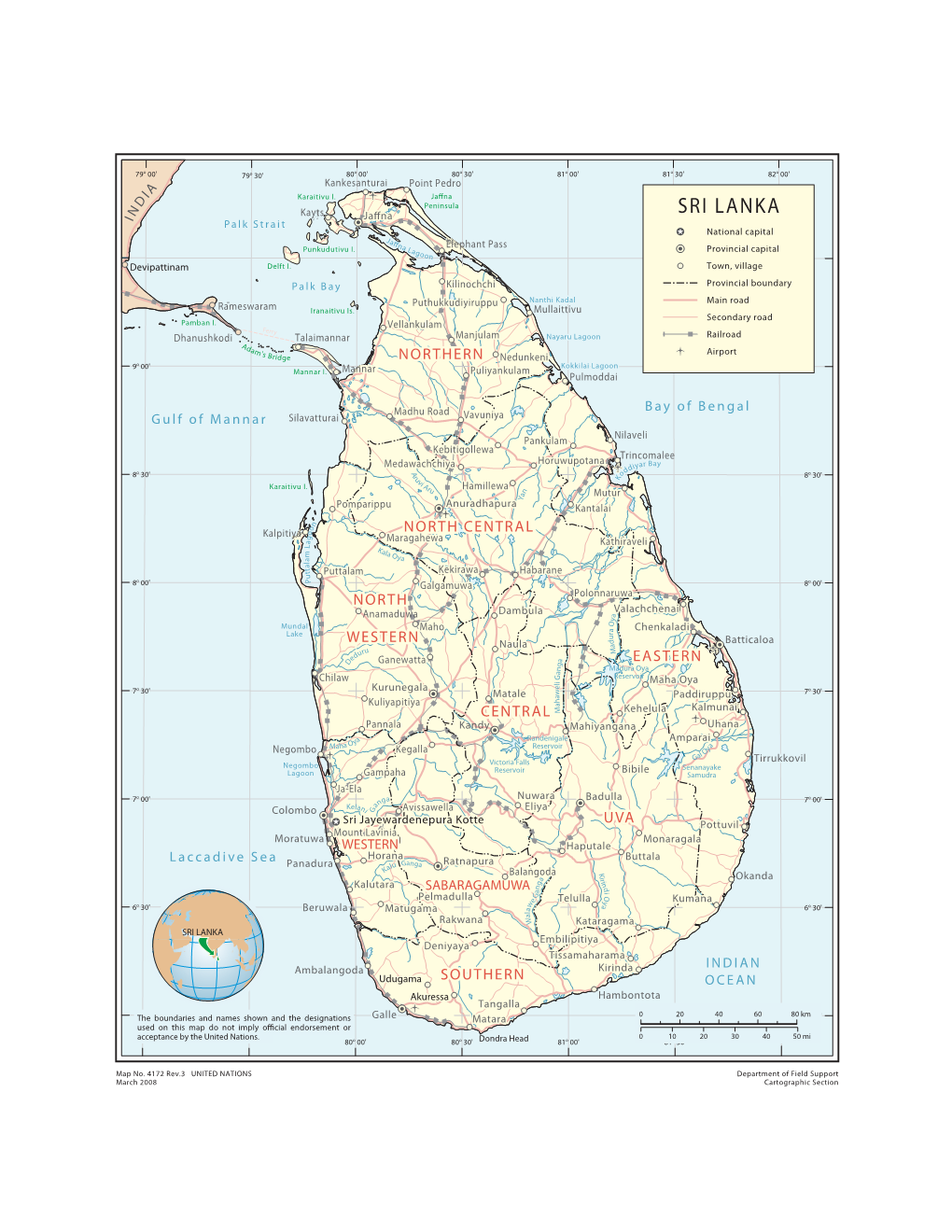 Map of Sri Lanka