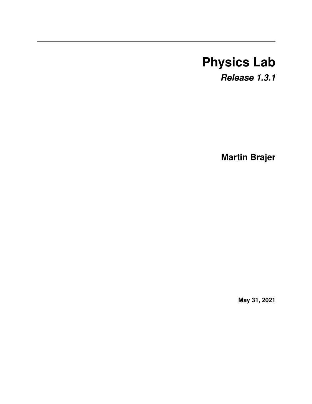 Physics Lab's Documentation!