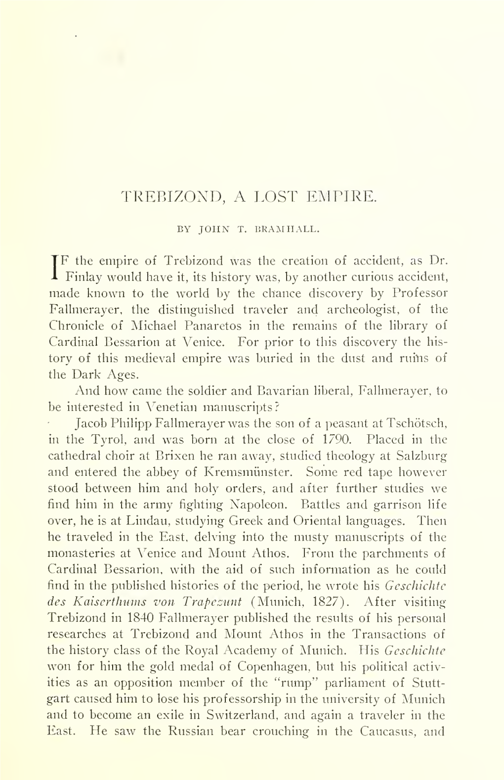 Trebizond, a Lost Empire