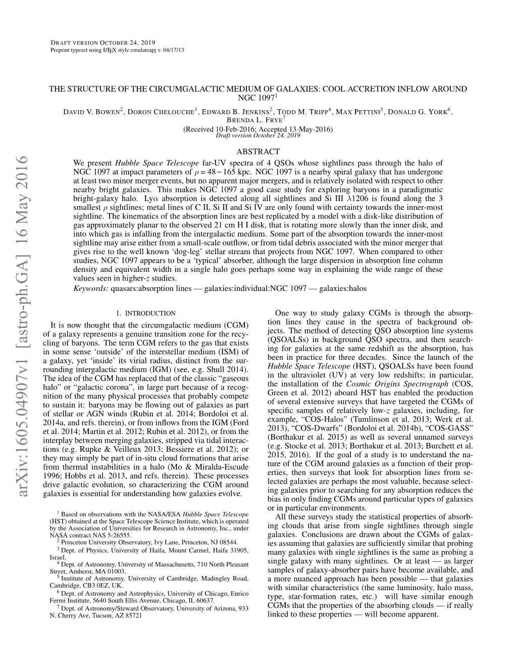 Arxiv:1605.04907V1 [Astro-Ph.GA] 16 May 2016 Galaxies Is Essential for Understanding How Galaxies Evolve