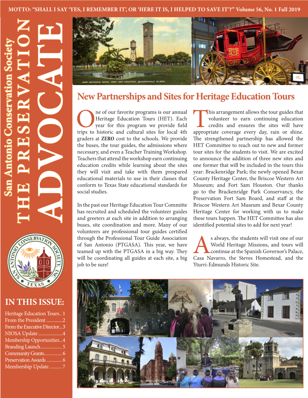 View Fall 2019 Preservation Advocate Newsletter