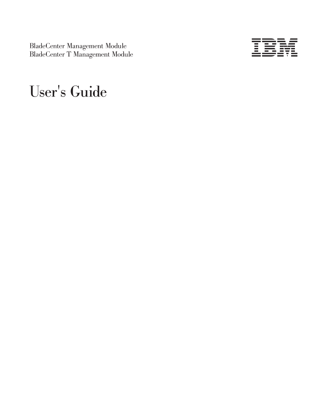 IBM Bladecenter Management Module: User's Guide Chapter 1