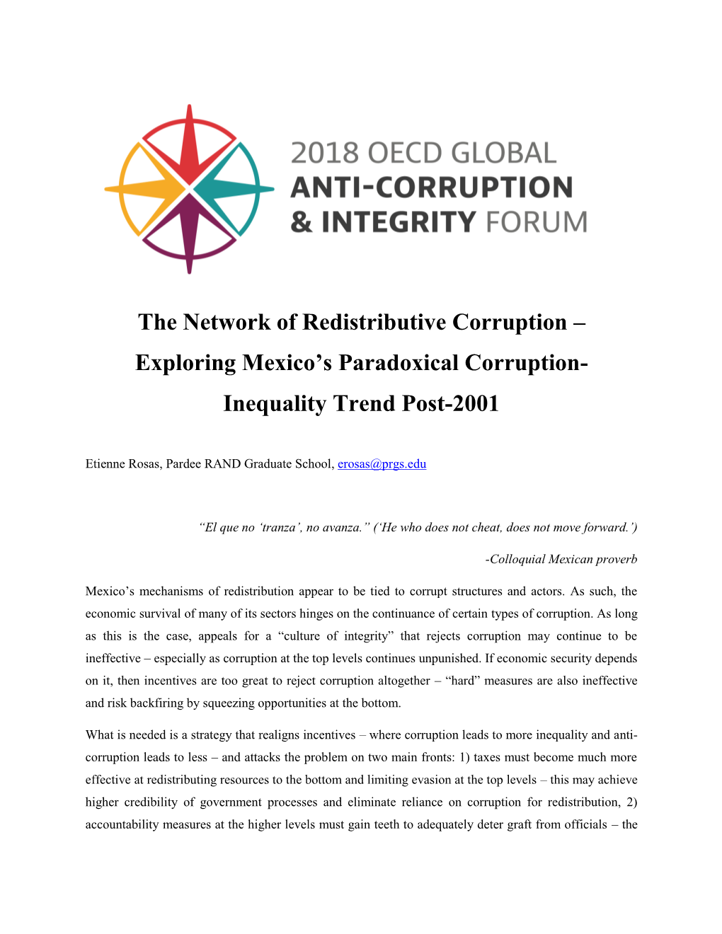 The Network of Redistributive Corruption – Exploring Mexico's
