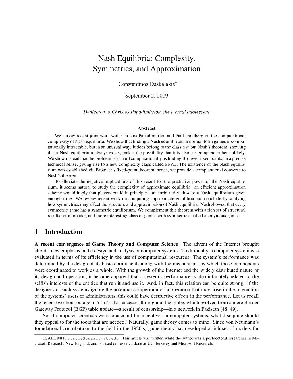 Nash Equilibria: Complexity, Symmetries, and Approximation