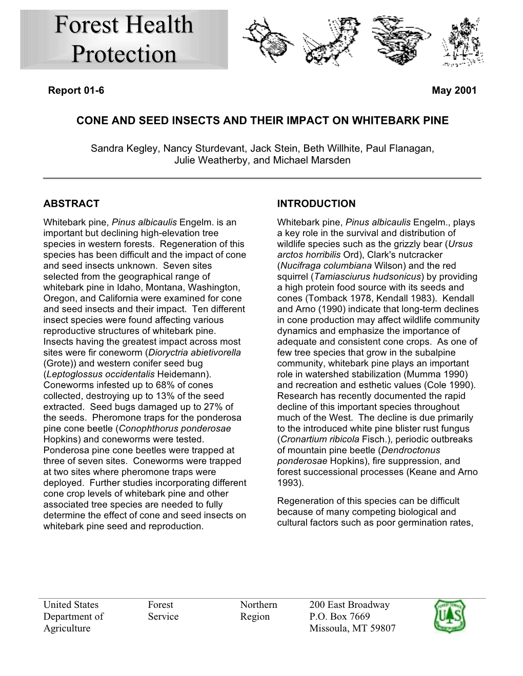 Cone and Seed Insects and Their Impact on Whitebark Pine