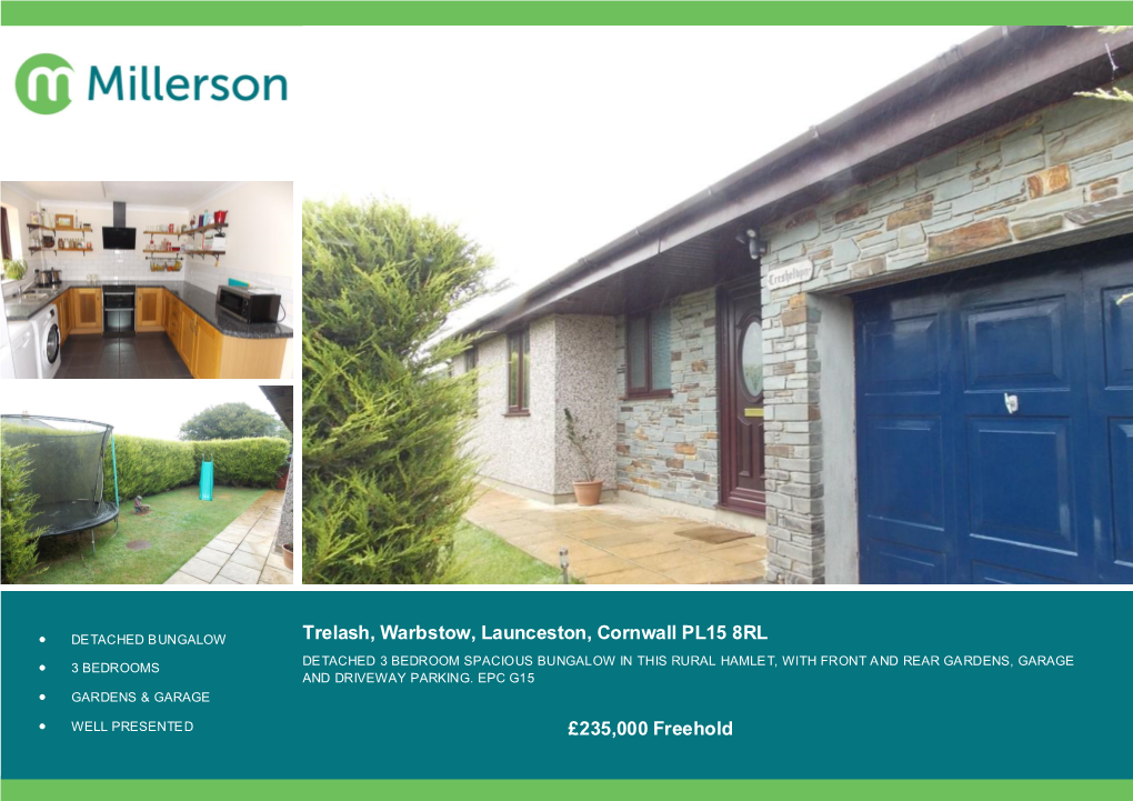 Trelash, Warbstow, Launceston, Cornwall PL15 8RL £235,000