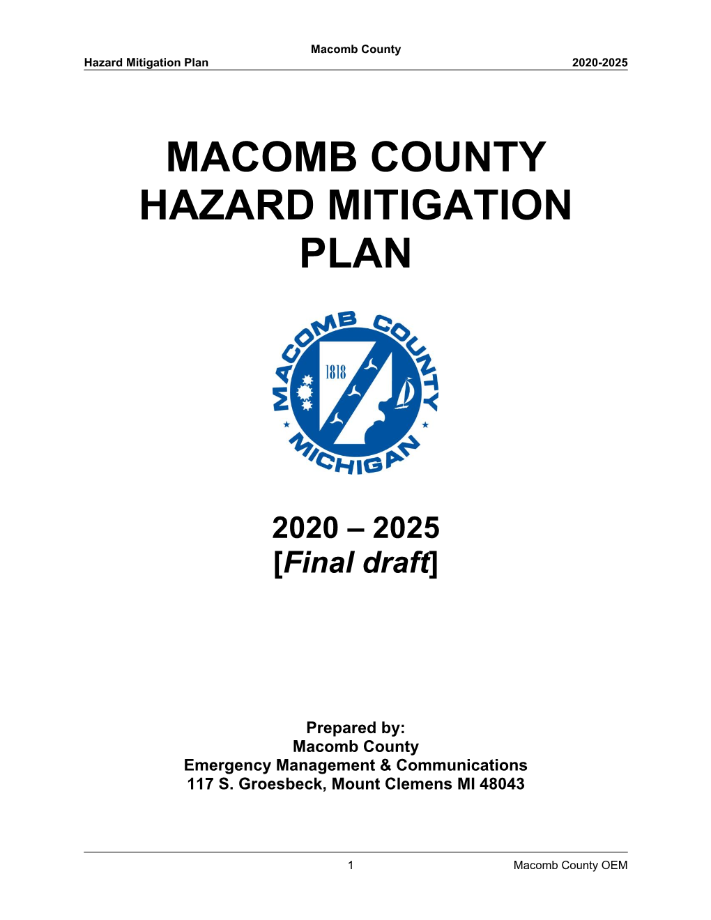 Macomb County Hazard Mitigation Plan 2020-2025