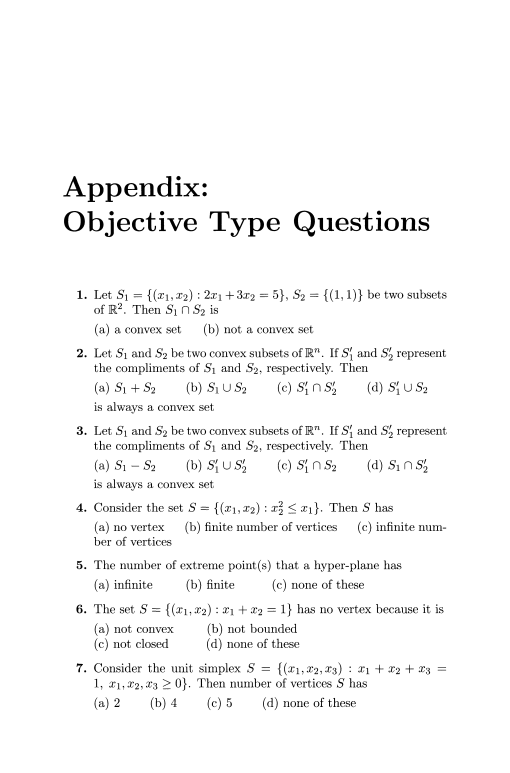 Appendix: Objective Type Questions