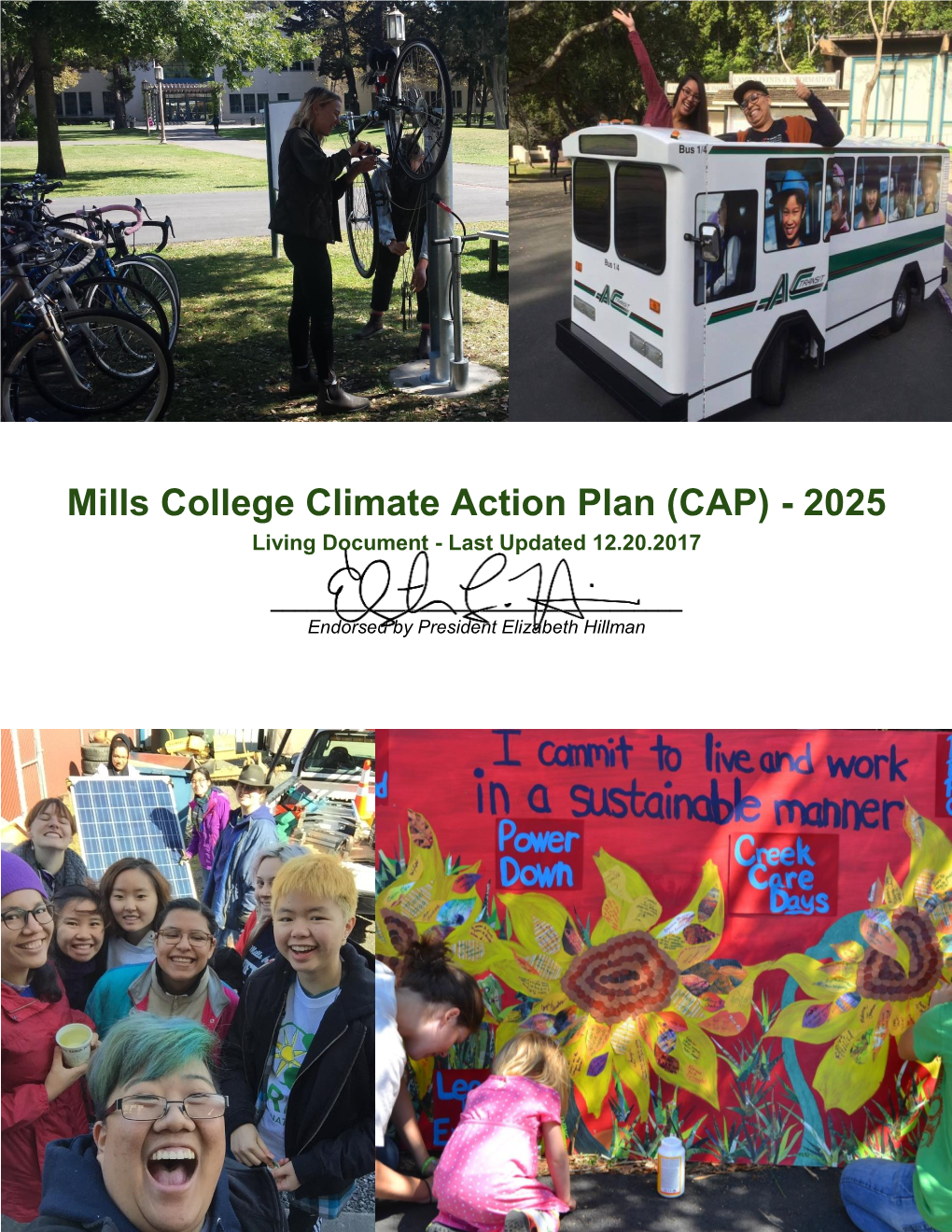 Mills College Climate Action Plan (CAP) - 2025 Living Document - Last Updated 12.20.2017