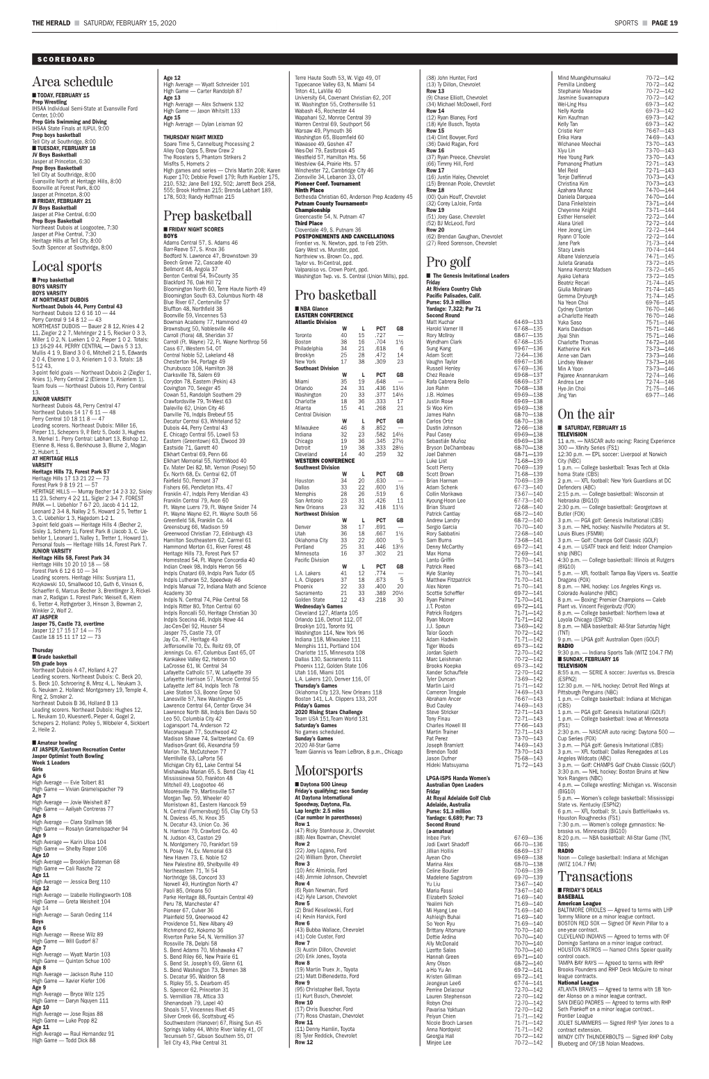 Area Schedule Local Sports Prep Basketball Pro Basketball