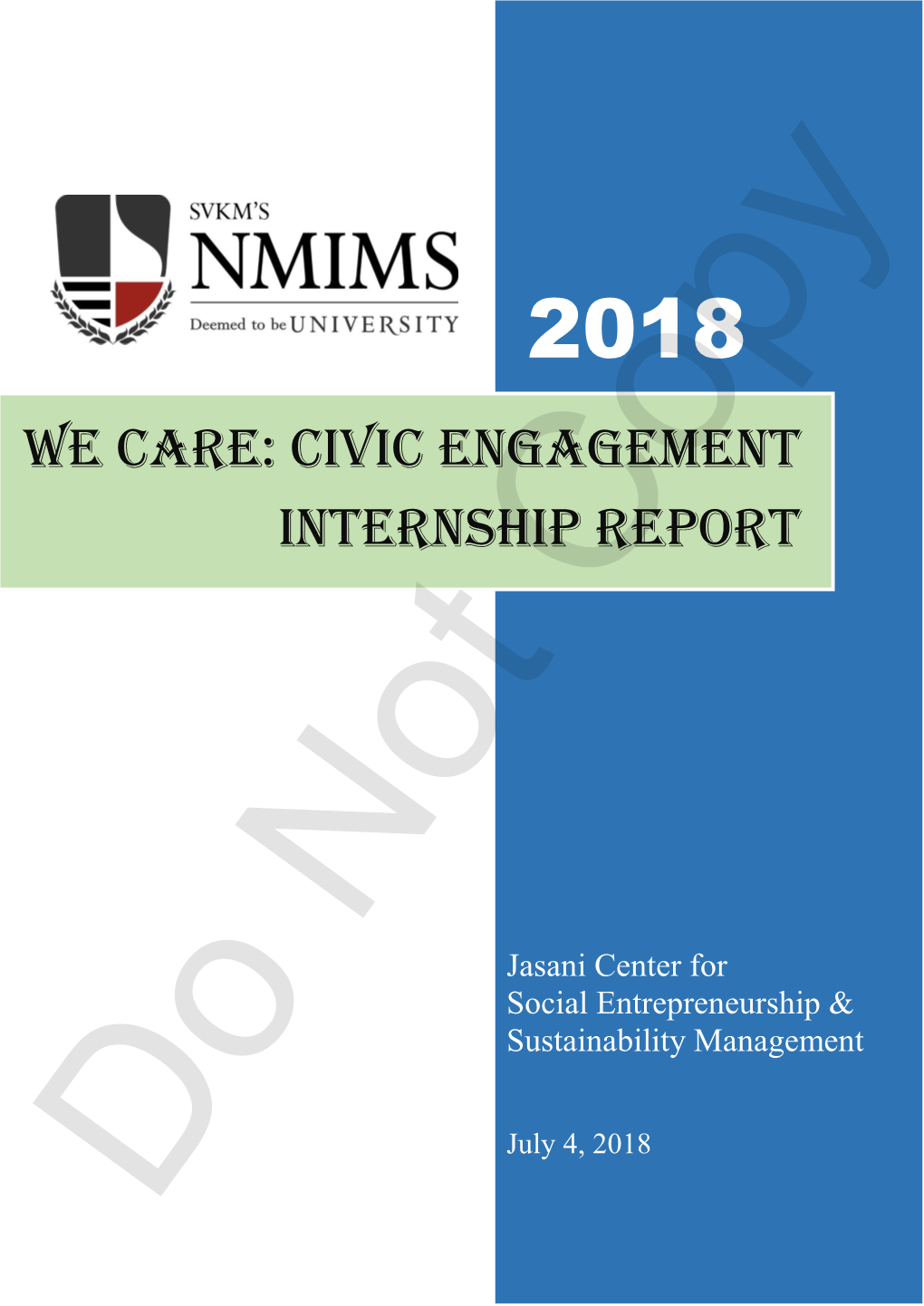 We Care: Civic Engagement Internship Report