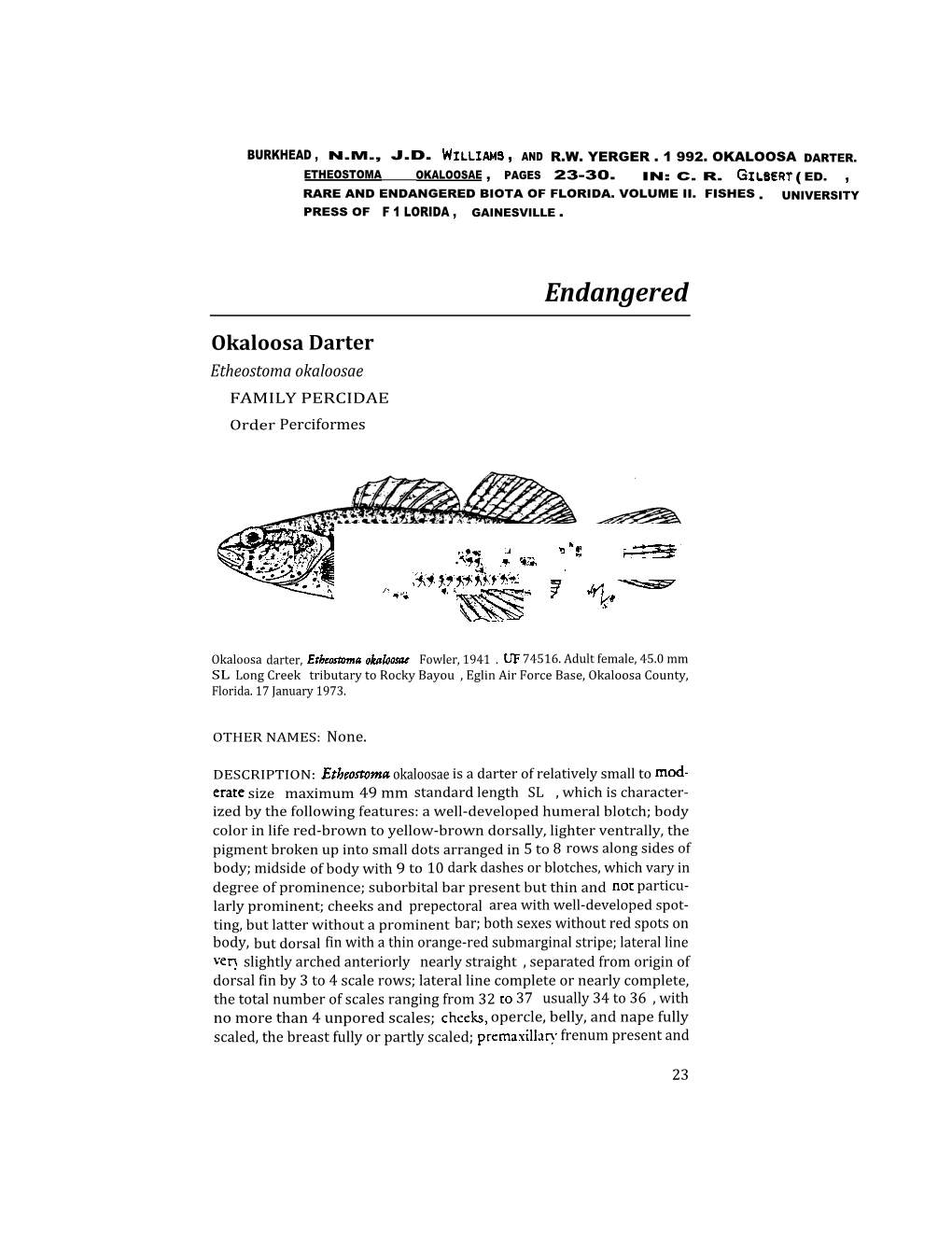 Endangered Biota of Florida