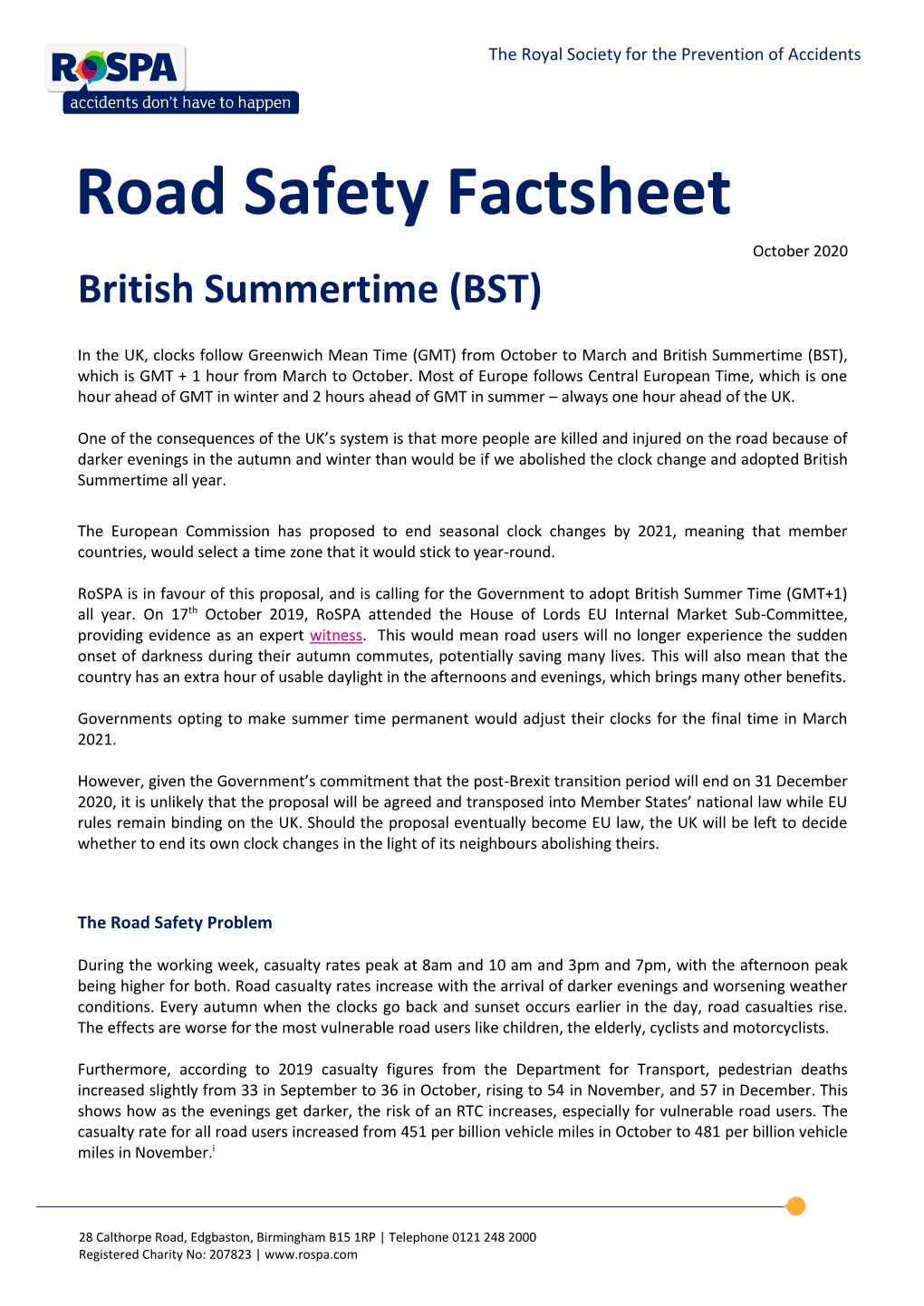 Rospa BST Factsheet