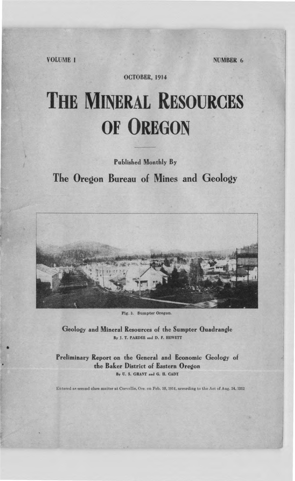 Mineral Resources of Oregon