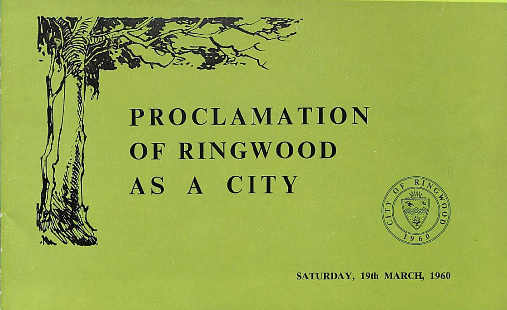 Proclamation of Ringwood As a City